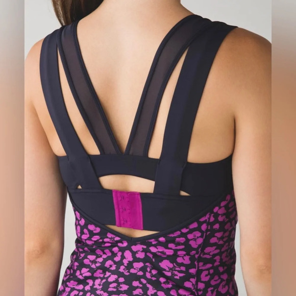 Lululemon Super Sport Tank in Mini Cherry Cheetah Ultra Violet Naval Blue Size 6 - Picture 4 of 8